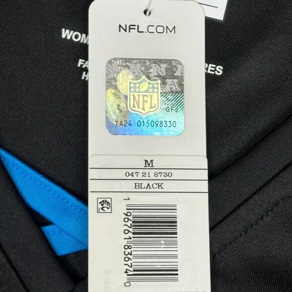 NFL Team Apparel Carolina Panthers Criss Cross Sparkle Shirt - M - NWT - Picture 5 of 8
